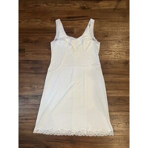 Vintage 90s Y2K White Slip Delicate Lace Coquette Cottagecore Boudoir‎ Small